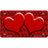 Red Black Anchor Red Heart Center Metal Novelty License Plate 4" x 2.2" (MLP)