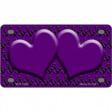 Purple Black Anchor Purple Heart Center Metal Novelty License Plate 4" x 2.2" (MLP)