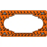 Orange Black Anchor Scallop Center Metal Novelty License Plate 4" x 2.2" (MLP)