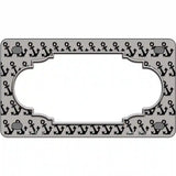 Grey Black Anchor Scallop Center Metal Novelty License Plate 4" x 2.2" (MLP)