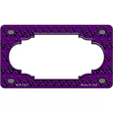 Purple Black Anchor Scallop Center Metal Novelty License Plate 4" x 2.2" (MLP)