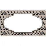 Tan Black Anchor Scallop Center Metal Novelty License Plate 4" x 2.2" (MLP)