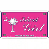 Island Girl Pink Metal Novelty License Plate 4" x 2.2" (MLP)