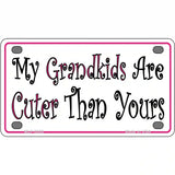 My Grandkids Are Cuter Metal Novelty License Plate 4" x 2.2" (MLP)
