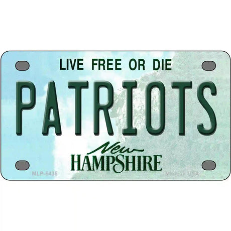 Patriots New Hampshire Metal Novelty License Plate 4" x 2.2" (MLP)