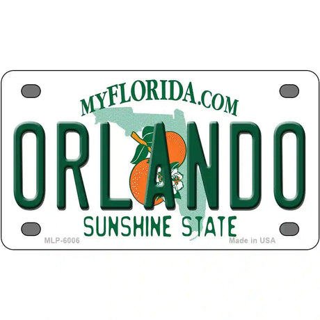 Orlando Florida Novelty Metal License Plate 4" x 2.2" (MLP)