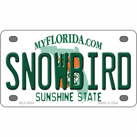 Snowbird Florida Novelty Metal License Plate 4" x 2.2" (MLP)