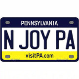 N Joy Pennsylvania State Novelty Metal License Plate 4" x 2.2" (MLP)