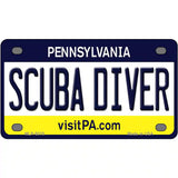 Scuba Diver Pennsylvania State Novelty Metal License Plate 4" x 2.2" (MLP)