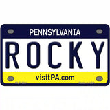 Rocky Pennsylvania State Novelty Metal License Plate 4" x 2.2" (MLP)