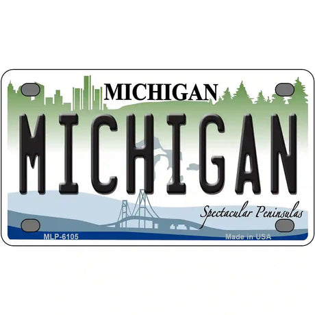 Michigan Novelty Metal License Plate 4" x 2.2" (MLP)