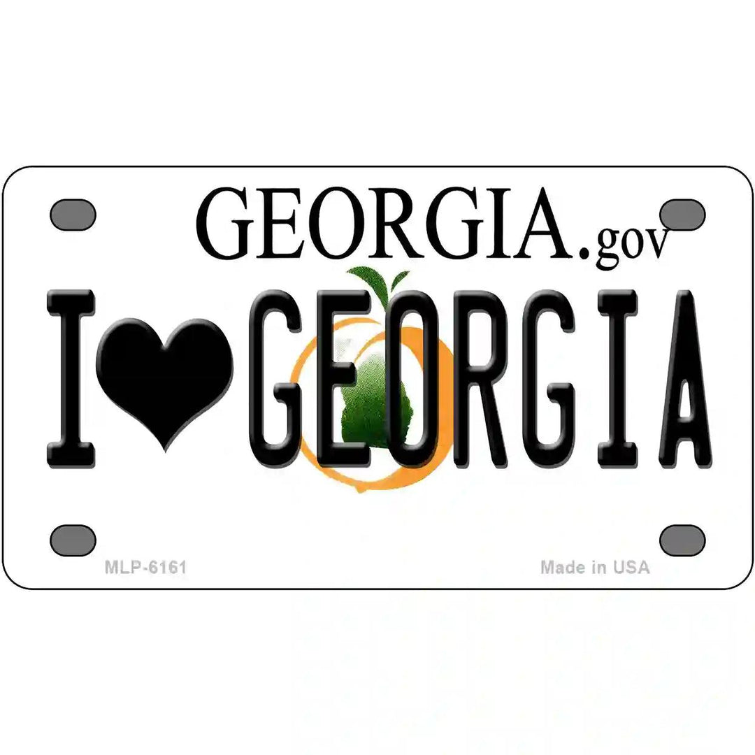 I Love Georgia Novelty Metal License Plate 4" x 2.2" (MLP)