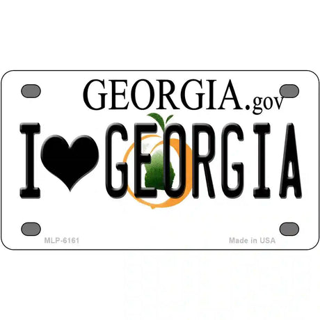 I Love Georgia Novelty Metal License Plate 4" x 2.2" (MLP)