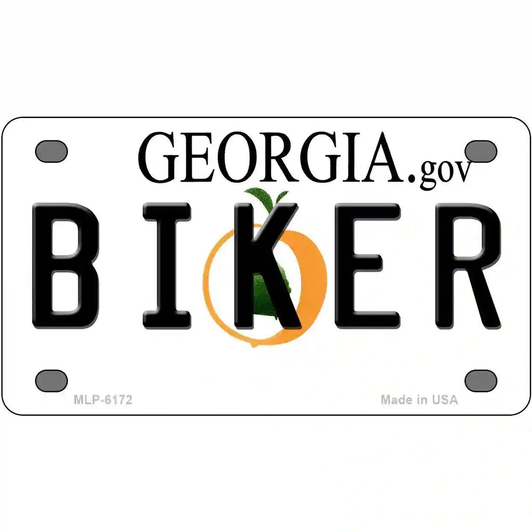 Biker Georgia Novelty Metal License Plate 4" x 2.2" (MLP)