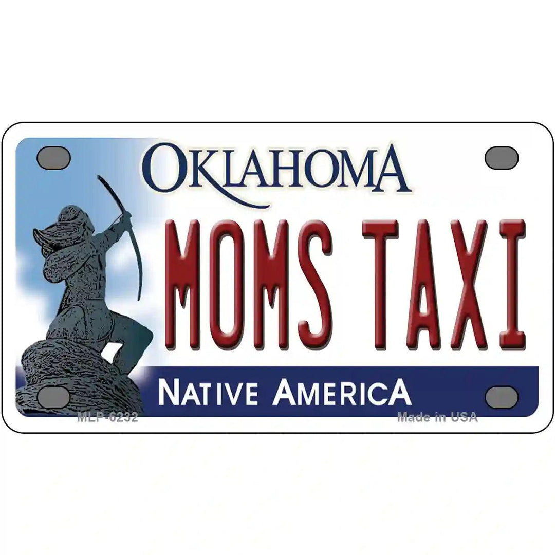 Moms Taxi Oklahoma Novelty Metal License Plate 4" x 2.2" (MLP)