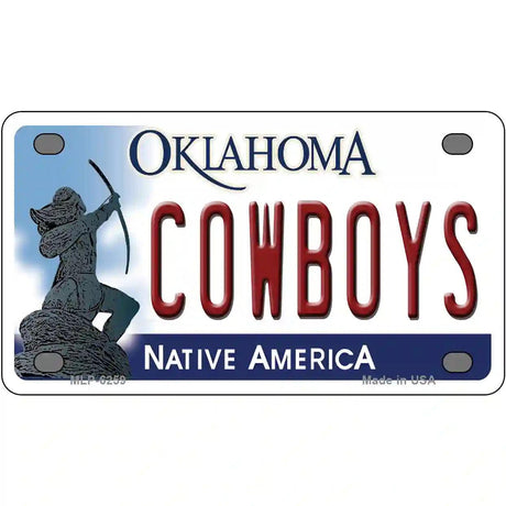 Cowboys Oklahoma Novelty Metal License Plate 4" x 2.2" (MLP)