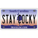 Stay Cocky South Carolina Novelty Metal License Plate 4" x 2.2" (MLP)