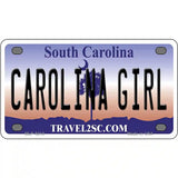 Carolina Girl South Carolina Novelty Metal License Plate 4" x 2.2" (MLP)