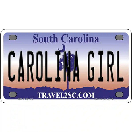 Carolina Girl South Carolina Novelty Metal License Plate 4" x 2.2" (MLP)