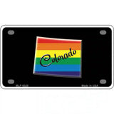 Colorado Rainbow Metal Novelty License Plate 4" x 2.2" (MLP)