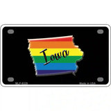 Iowa Rainbow Metal Novelty License Plate 4" x 2.2" (MLP)