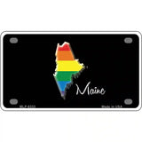 Maine Rainbow Metal Novelty License Plate 4" x 2.2" (MLP)