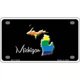 Michigan Rainbow Metal Novelty License Plate 4" x 2.2" (MLP)