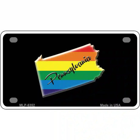 Pennsylvania Rainbow Metal Novelty License Plate 4" x 2.2" (MLP)