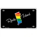 Rhode Island Rainbow Metal Novelty License Plate 4" x 2.2" (MLP)