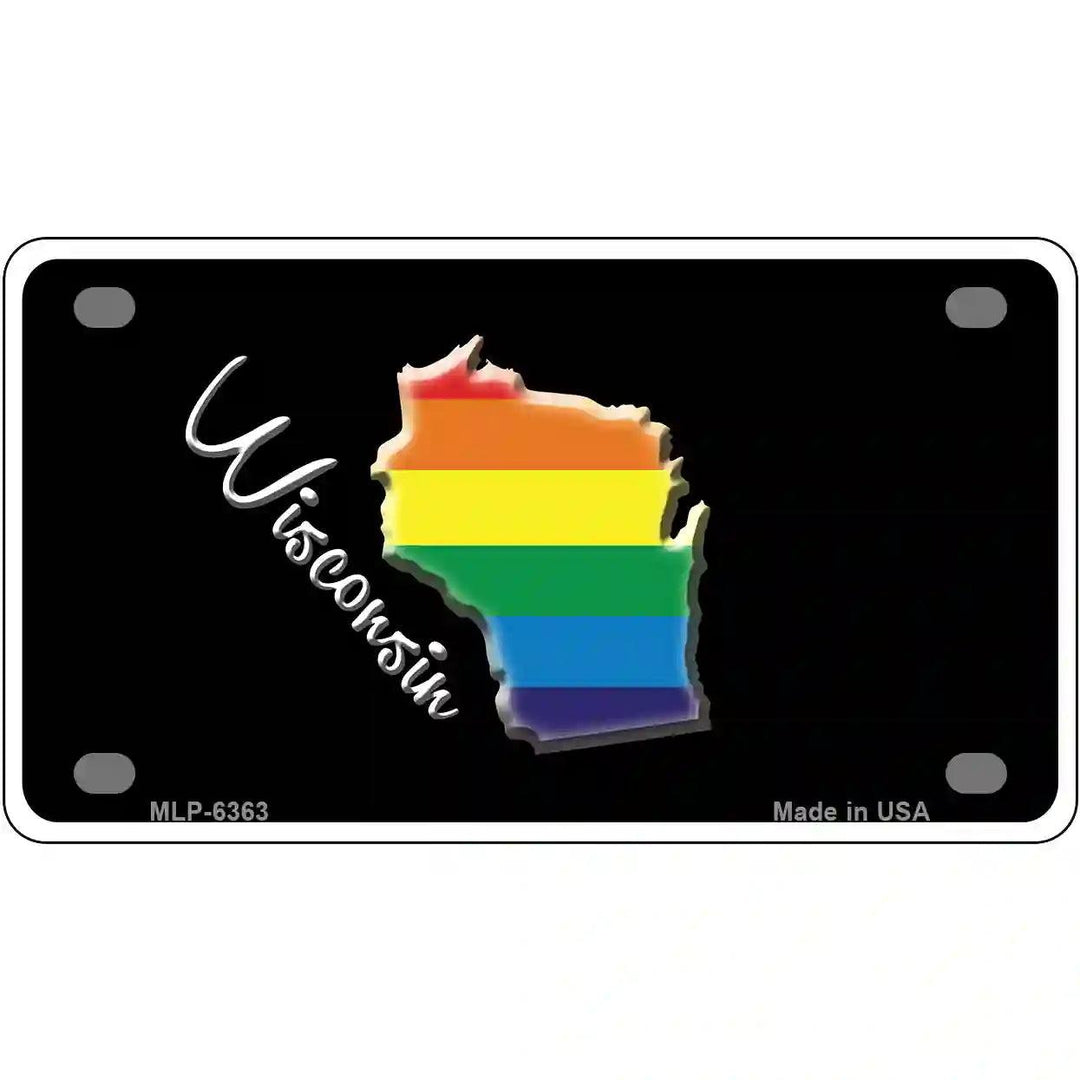 Wisconsin Rainbow Metal Novelty License Plate 4" x 2.2" (MLP)