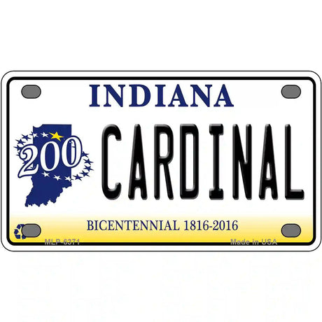 Cardinal Indiana Novelty Metal License Plate 4" x 2.2" (MLP)