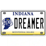 Dreamer Indiana Novelty Metal License Plate 4" x 2.2" (MLP)