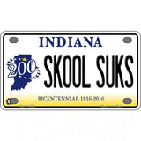 Skook Suks Indiana Novelty Metal License Plate 4" x 2.2" (MLP)
