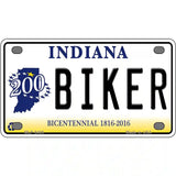 Biker Indiana Novelty Metal License Plate 4" x 2.2" (MLP)