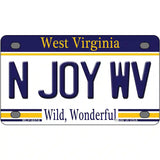 N Joy West Virginia Novelty Metal License Plate 4" x 2.2" (MLP)