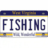 Fishing West Virginia Novelty Metal License Plate 4" x 2.2" (MLP)