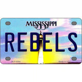 Rebels Mississippi Novelty Metal License Plate 4" x 2.2" (MLP)