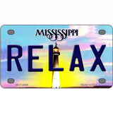 Relax Mississippi Novelty Metal License Plate 4" x 2.2" (MLP)
