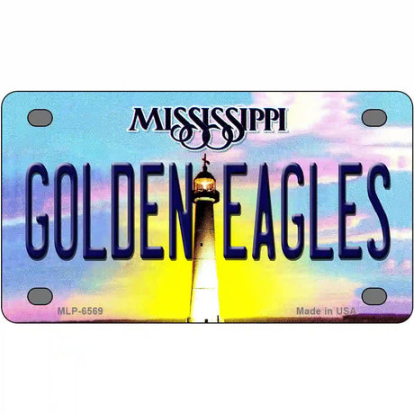 Golden Eagles Mississippi Novelty Metal License Plate 4" x 2.2" (MLP)