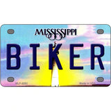 Biker Mississippi Novelty Metal License Plate 4" x 2.2" (MLP)