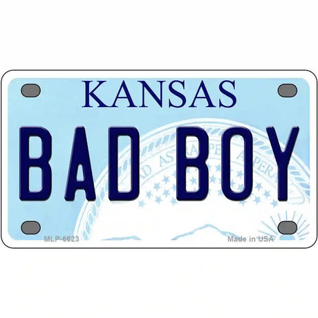 Bad Boy Kansas Novelty Metal License Plate 4" x 2.2" (MLP)