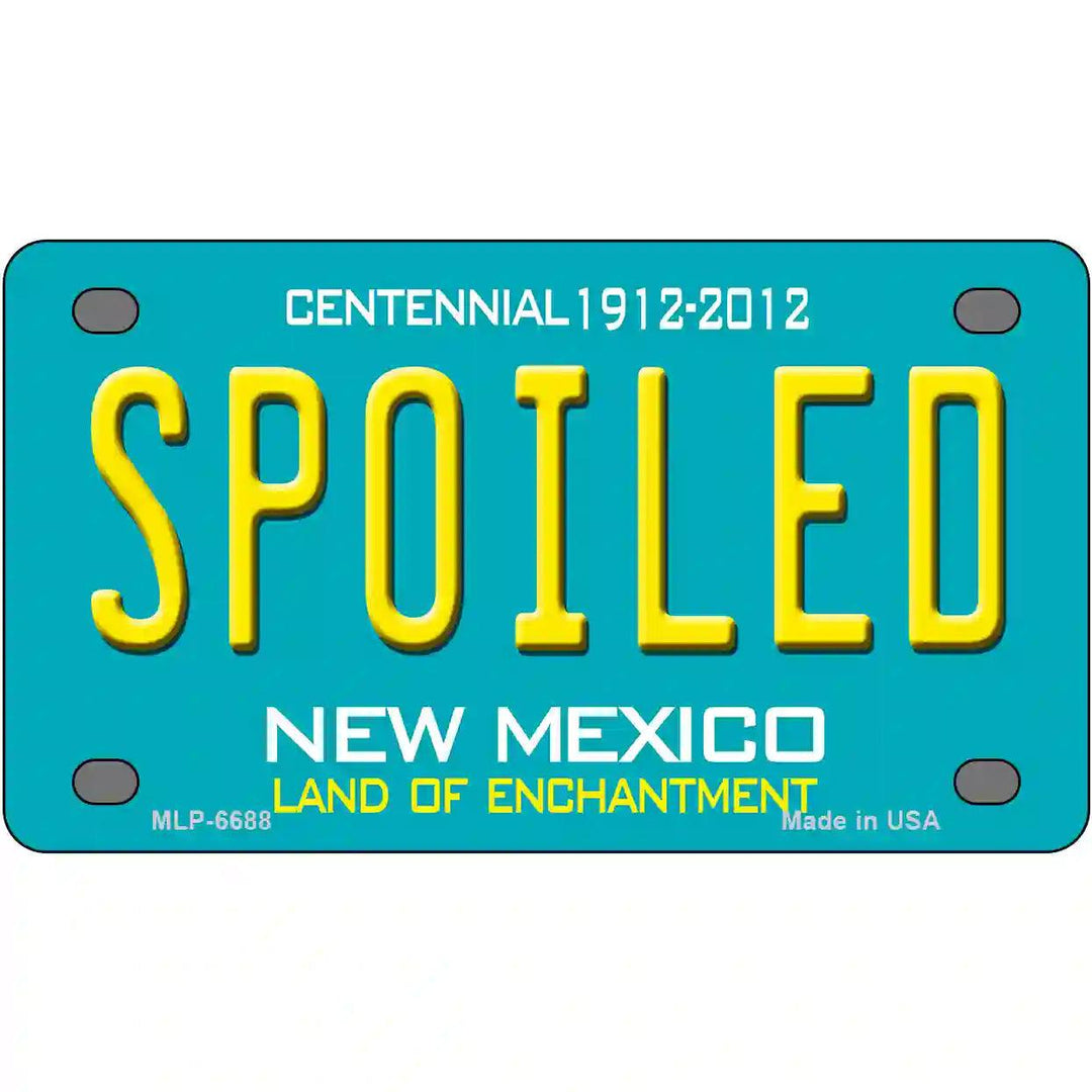 Spoiled New Mexico Novelty Metal License Plate 4" x 2.2" (MLP)