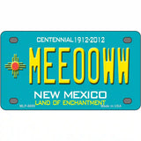 Meeooww New Mexico Novelty Metal License Plate 4" x 2.2" (MLP)