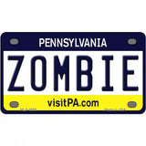 Zombie Pennsylvania State Novelty Metal License Plate 4" x 2.2" (MLP)