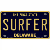 Surfer Delaware Novelty Metal License Plate 4" x 2.2" (MLP)