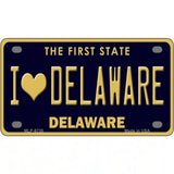 I Love Delaware Novelty Metal License Plate 4" x 2.2" (MLP)