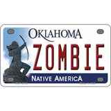 Zombie Oklahoma Novelty Metal License Plate 4" x 2.2" (MLP)
