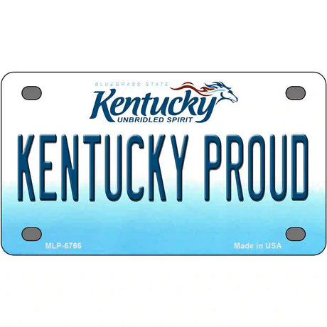 Kentucky Proud Novelty Metal License Plate 4" x 2.2" (MLP)