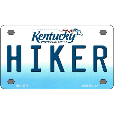 Hiker Kentucky Novelty Metal License Plate 4" x 2.2" (MLP)