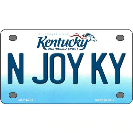 N Joy Kentucky Novelty Metal License Plate 4" x 2.2" (MLP)